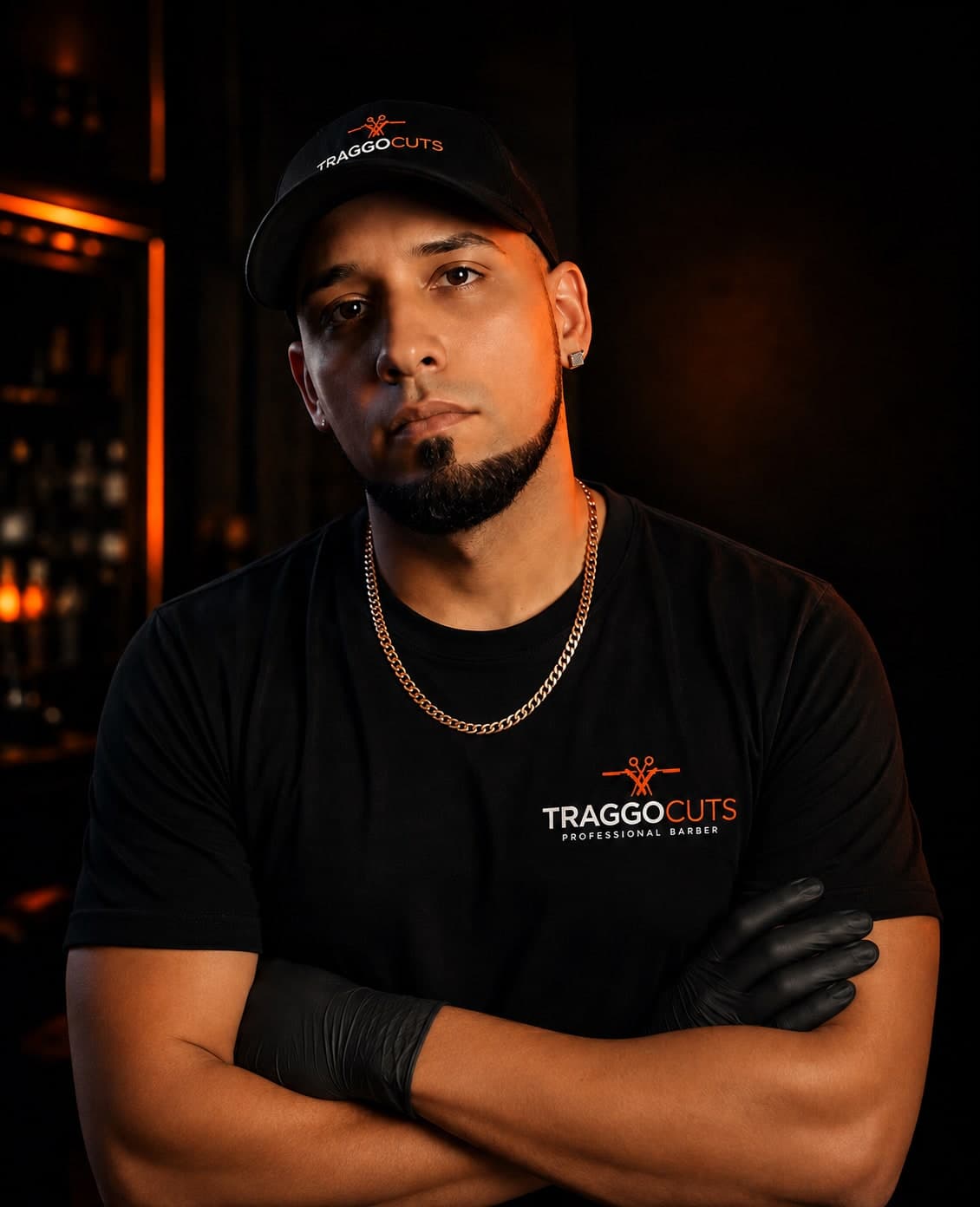 Felix Urban, licensed barber at TRAGGOCUTS, standing in the barbershop
