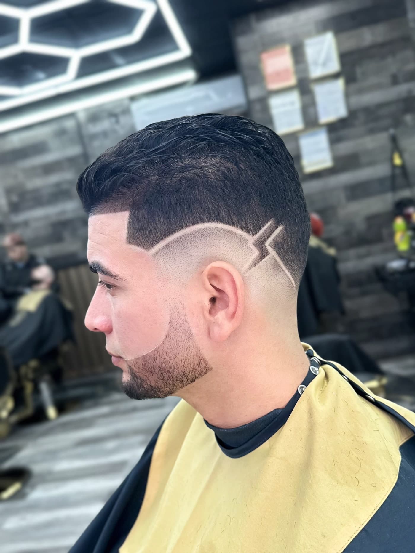 Custom hair design shave line by Traggocuts